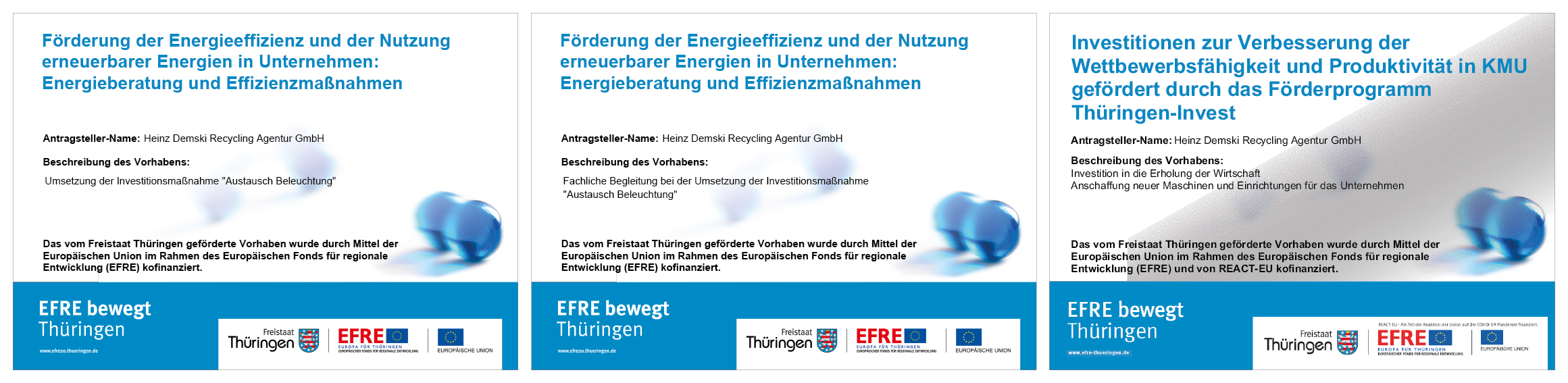 Information zu EFRE - Europäischer Fonds für regionale Entwicklung in Thüringen